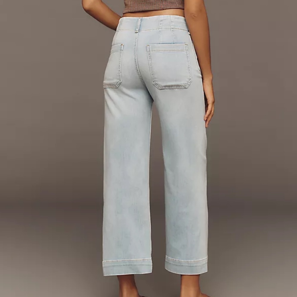 Anthropologie Maeve Light Wash Wide-Leg Jeans Size 32 - Picture 3 of 8